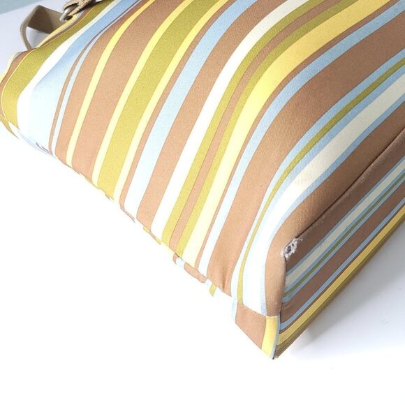 Large Laptop Bag Triple Compartment Multicoloured Neutral Stripes - Picture 10 of 16